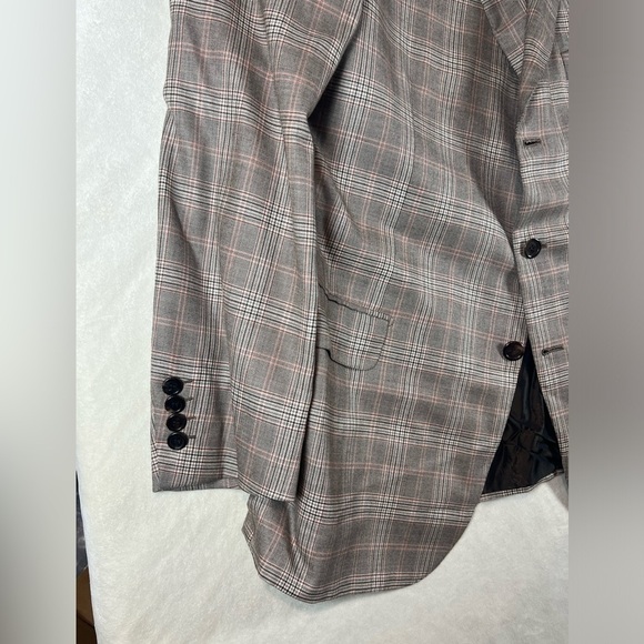 Recent Brioni EU56 US 46R 100% Pure Cashmere Glen Plaid Double Vent Blazer Coat - Picture 5 of 16